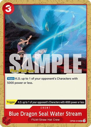 Blue Dragon Seal Water Stream (OP06-019) - [Wings of the Captain Pre-Release Cards]