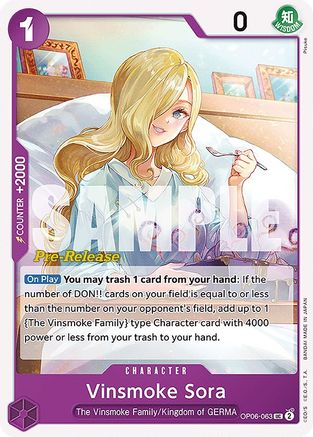 Vinsmoke Sora (OP06-063) - [Wings of the Captain Pre-Release Cards]