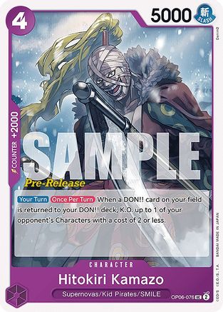 Hitokiri Kamazo (OP06-076) - [Wings of the Captain Pre-Release Cards]