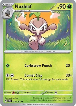 Nuzleaf (004/162) [Scarlet & Violet: Temporal Forces] Reverse Holofoil