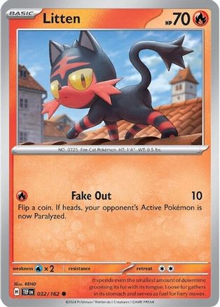 Litten (032/162) [Scarlet & Violet: Temporal Forces] Reverse Holofoil
