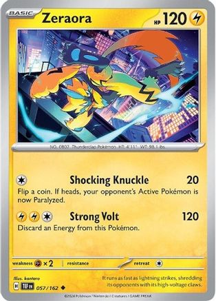 Zeraora (057/162) [Scarlet & Violet: Temporal Forces] Reverse Holofoil