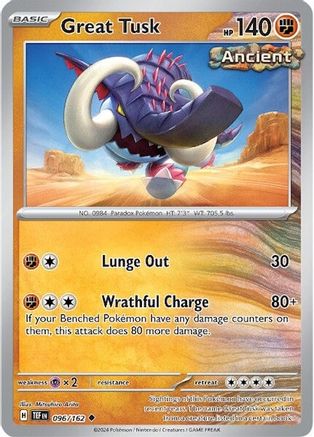 Great Tusk (096/162) [Scarlet & Violet: Temporal Forces] Reverse Holofoil