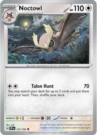 Noctowl (127/162) [Scarlet & Violet: Temporal Forces] Reverse Holofoil