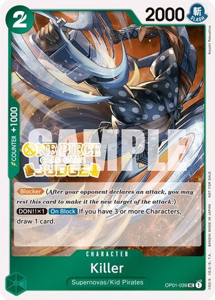Killer (Judge Pack Vol. 3) (OP01-039) - [One Piece Promotion Cards] Foil