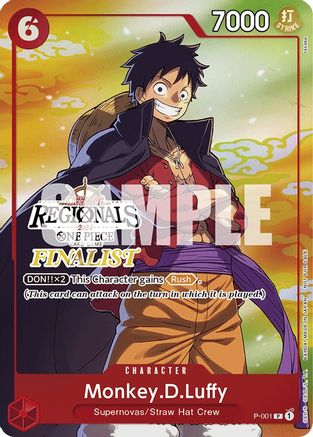 Monkey.D.Luffy (001) (Online Regional 2024 Vol. 2) [Finalist] (P-001) - [One Piece Promotion Cards] Foil