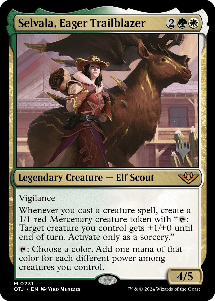 Selvala, Eager Trailblazer (Promo Pack) [Outlaws of Thunder Junction Promos] Foil