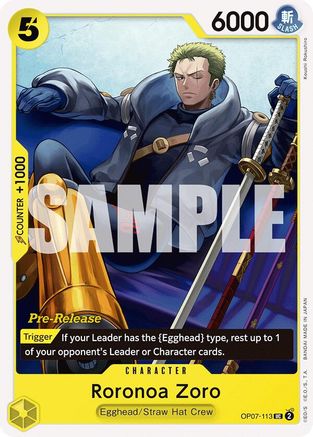 Roronoa Zoro (113) (OP07-113) - [500 Years in the Future Pre-Release Cards]