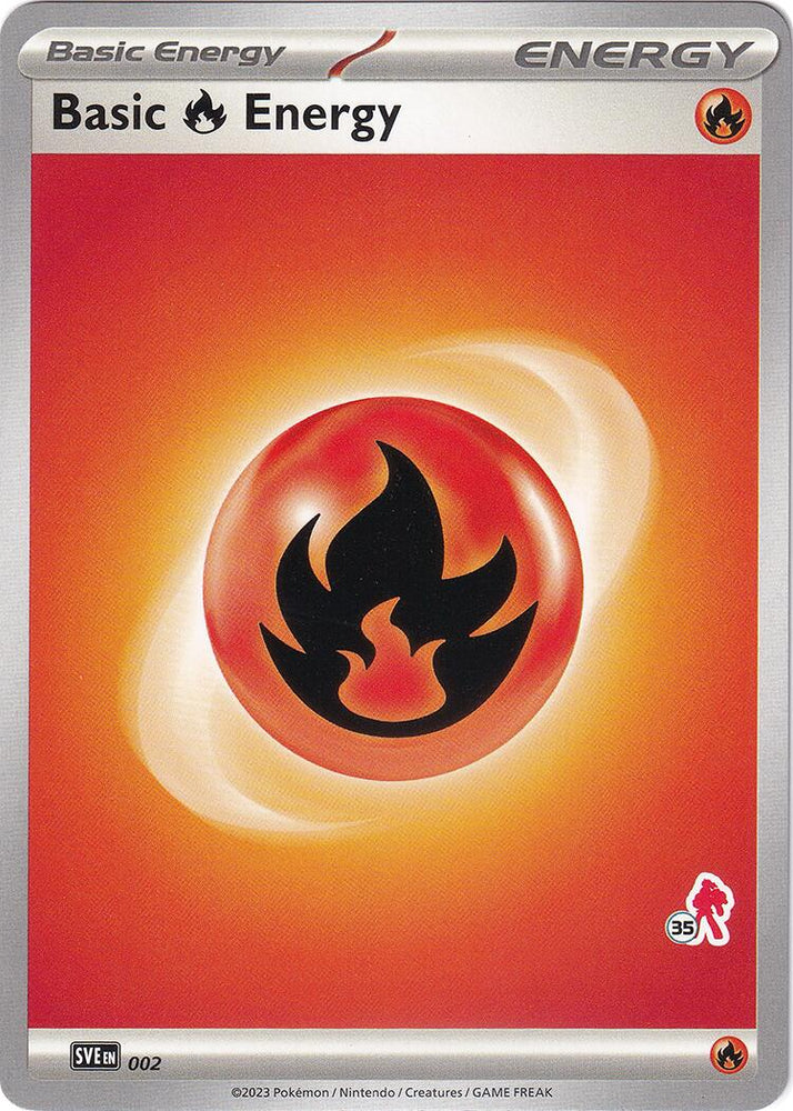 Basic Fire Energy (002) (Armarouge Stamp #35) [Battle Academy 2024]