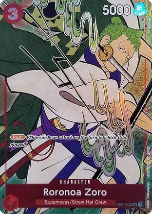 Roronoa Zoro (English Version 1st Anniversary Set) (OP01-025) - [One Piece Promotion Cards] Foil