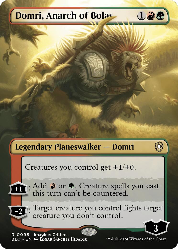 Domri, Anarch of Bolas (Borderless) [Bloomburrow Commander] Foil