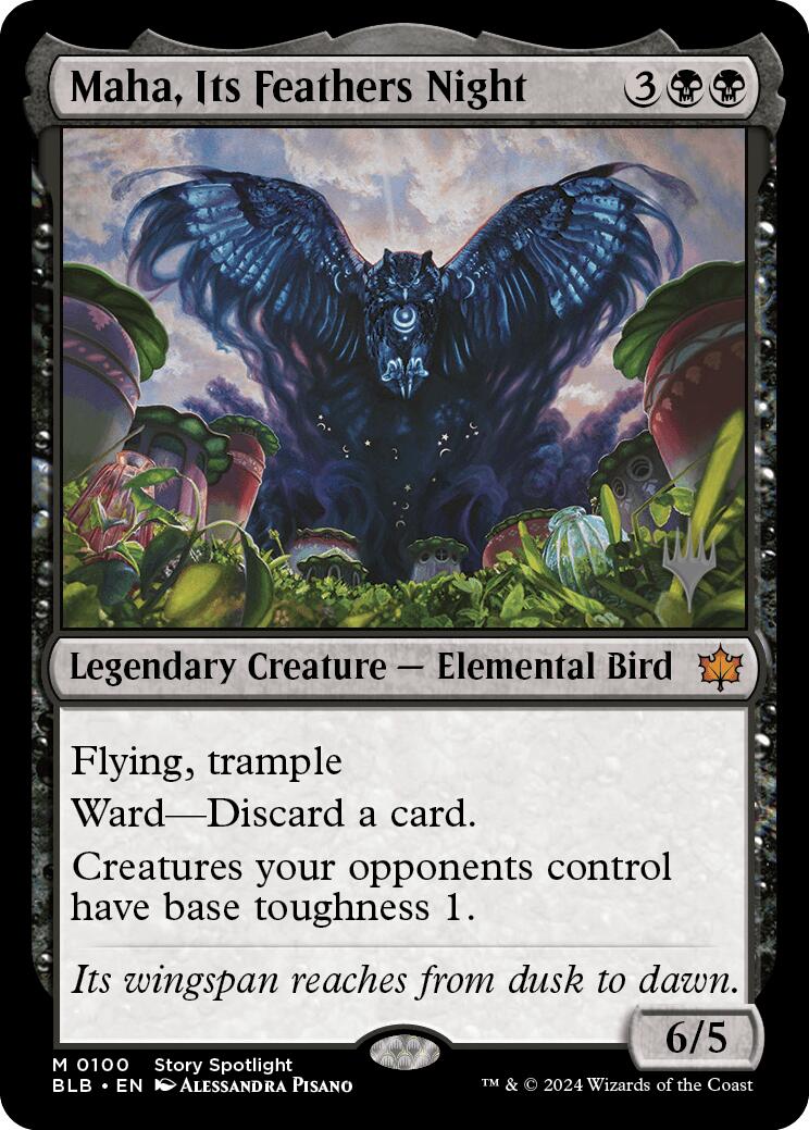 Maha, Its Feathers Night (Promo Pack) [Bloomburrow Promos] Foil