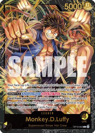 Monkey.D.Luffy (Premium Card Collection -Leader Collection-) (ST13-003) - [One Piece Promotion Cards] Foil