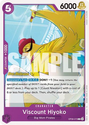 Viscount Hiyoko (OP08-073) - [Two Legends Pre-Release Cards]