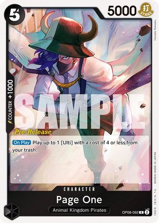 Page One (OP08-092) - [Two Legends Pre-Release Cards]