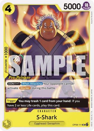 S-Shark (OP08-111) - [Two Legends Pre-Release Cards]