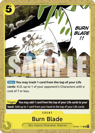 Burn Blade (OP08-117) - [Two Legends Pre-Release Cards]