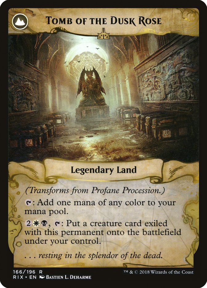Profane Procession // Tomb of the Dusk Rose [Rivals of Ixalan] Foil