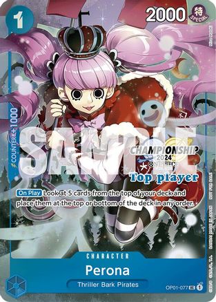 Perona (Championship 2024 Top Player Pack) (OP01-077) - [One Piece Promotion Cards] Foil