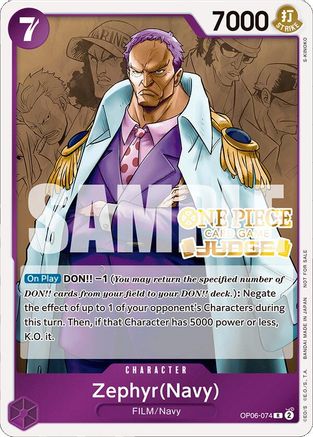 Zephyr (Navy) (Judge Pack Vol. 4) (OP06-074) - [One Piece Promotion Cards] Foil