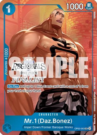 Mr.1 (Daz.Bonez) (Online Regional 2024 Vol. 3) [Finalist] (OP02-063) - [One Piece Promotion Cards] Foil