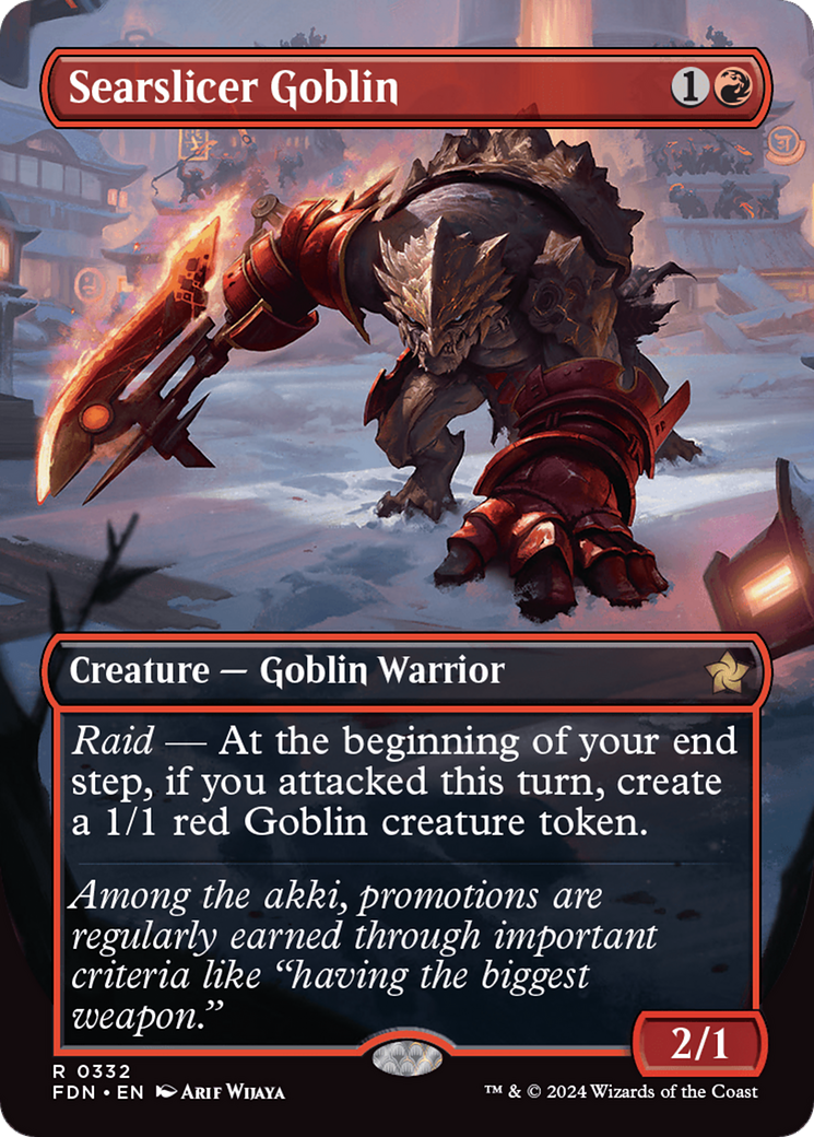 Searslicer Goblin (Borderless) [Foundations] Foil