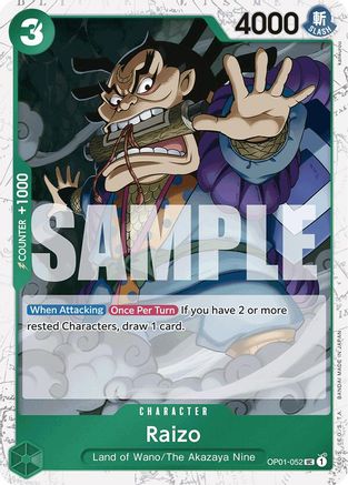 Raizo (Jolly Roger Foil) (OP01-052) - [Premium Booster -The Best-] Foil