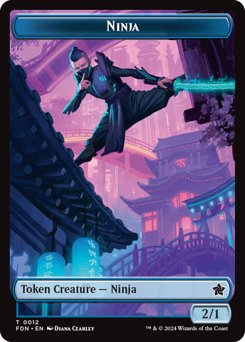 Emblem - Kaito, Cunning Infiltrator // Ninja Doubled-Sided Token [Foundations Tokens]