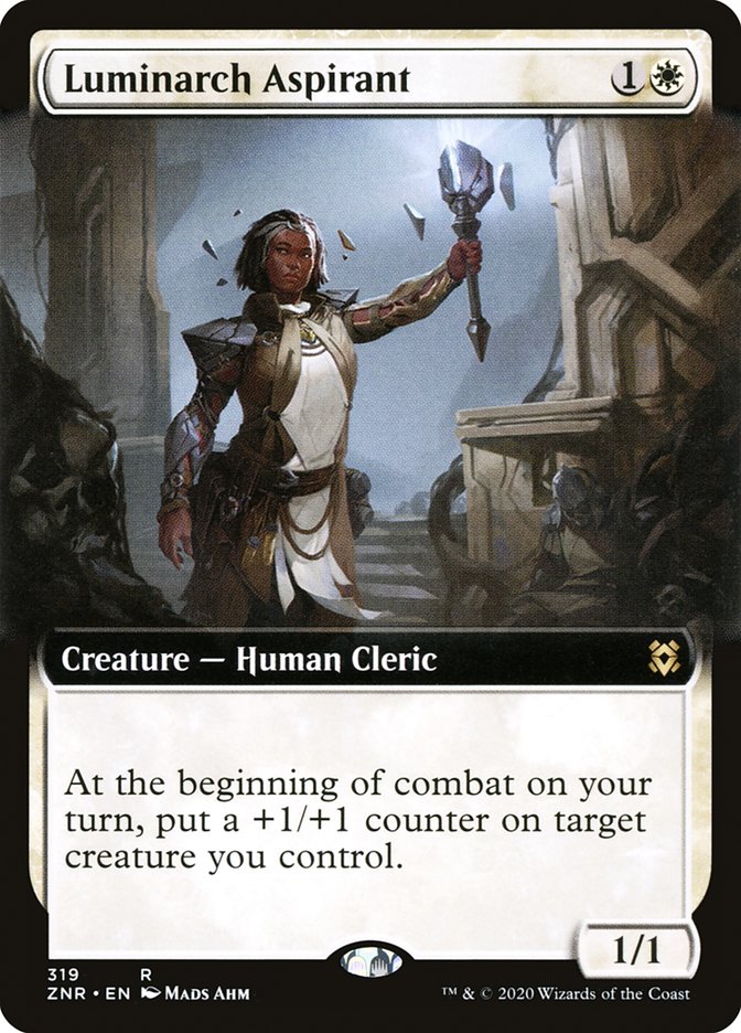 Luminarch Aspirant (Extended Art) [Zendikar Rising] Foil