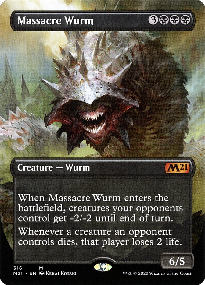 Massacre Wurm (Borderless Alternate Art) [Core Set 2021] Foil