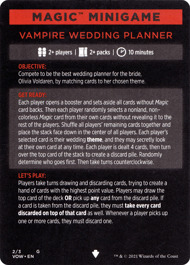 Vampire Wedding Planner // Vampire Wedding Planner (cont'd)  [Innistrad: Crimson Vow Minigames]