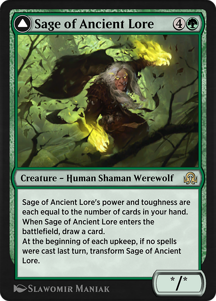 Sage of Ancient Lore // Werewolf of Ancient Hunger  [Shadows over Innistrad Remastered]