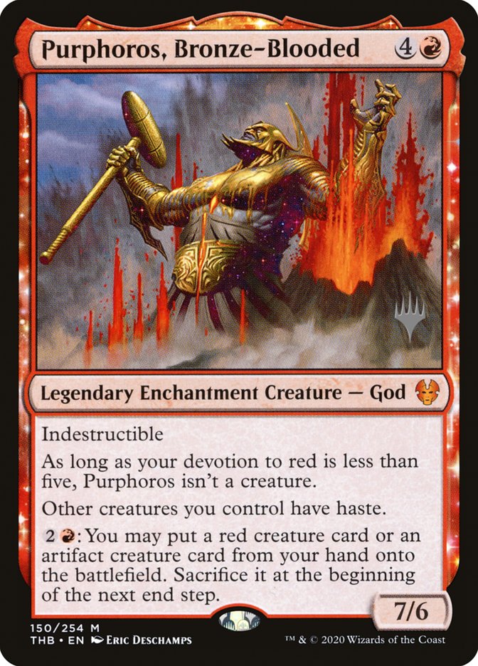 Purphoros, Bronze-Blooded (Promo Pack) [Theros Beyond Death Promos] Foil