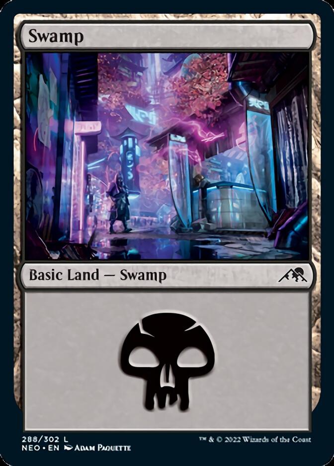 Swamp (288) [Kamigawa: Neon Dynasty] Foil