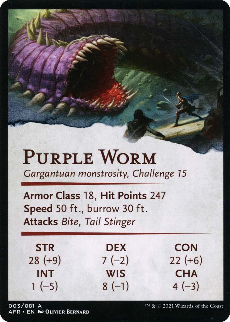 Purple Worm // Purple Worm  [Adventures in the Forgotten Realms Art Series] (Borderless) Foil