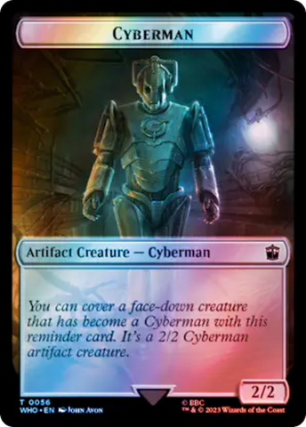 Human Rogue // Cyberman Double-Sided Token (Surge Foil) [Doctor Who Tokens]