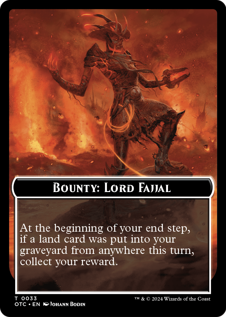 Bounty: Lord Fajjal // Wanted!  [Outlaws of Thunder Junction Commander Tokens]