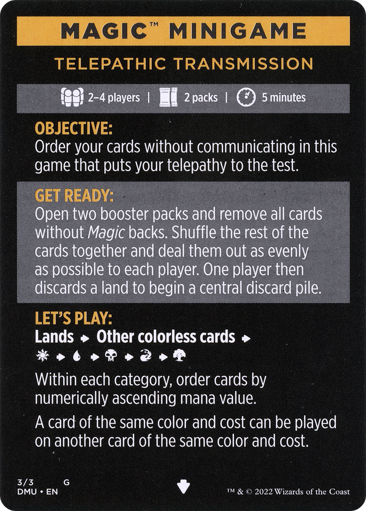 Telepathic Transmission // Telepathic Transmission (cont'd)  [Dominaria United Minigames]