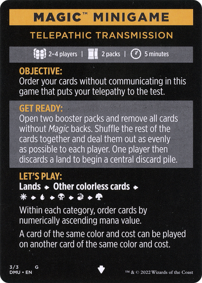 Telepathic Transmission // Telepathic Transmission (cont'd)  [Dominaria United Minigames] Foil