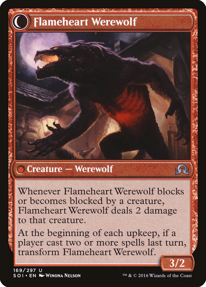 Kessig Forgemaster // Flameheart Werewolf [Shadows over Innistrad] Foil