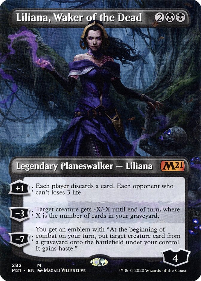 Liliana, Waker of the Dead (Borderless) [Core Set 2021] Foil