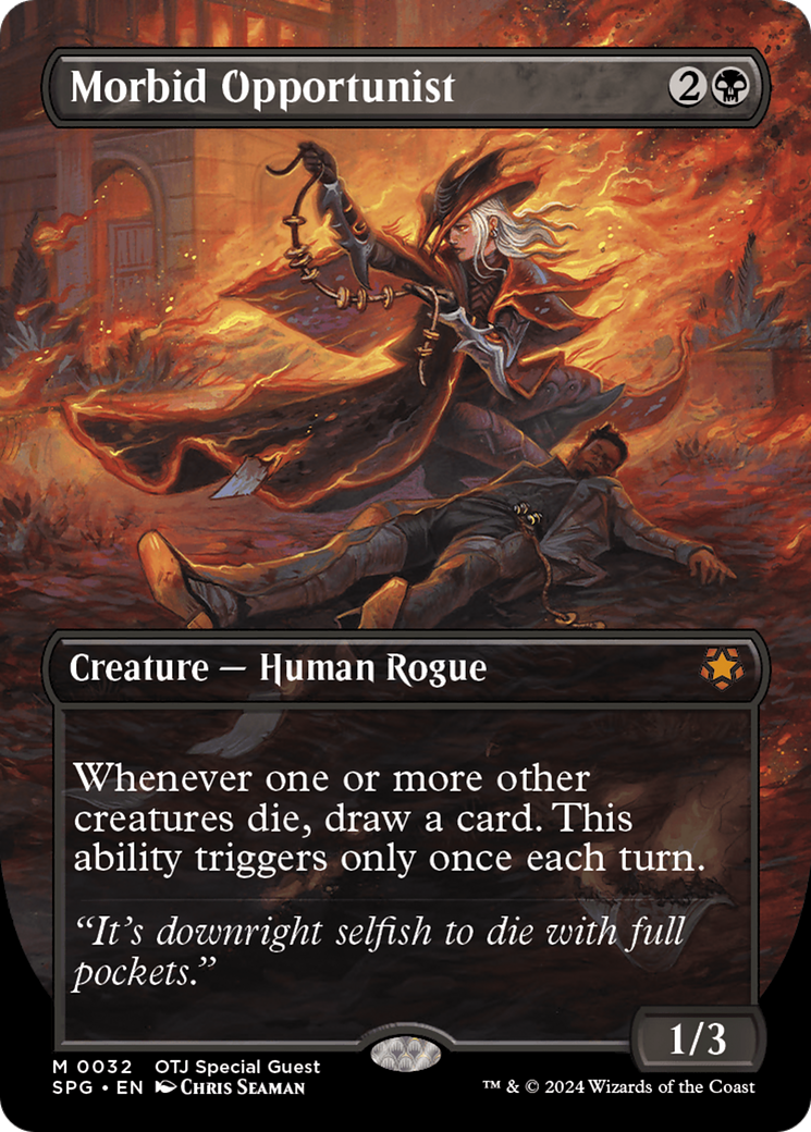 Morbid Opportunist (Borderless) [Outlaws of Thunder Junction Special Guests] Foil