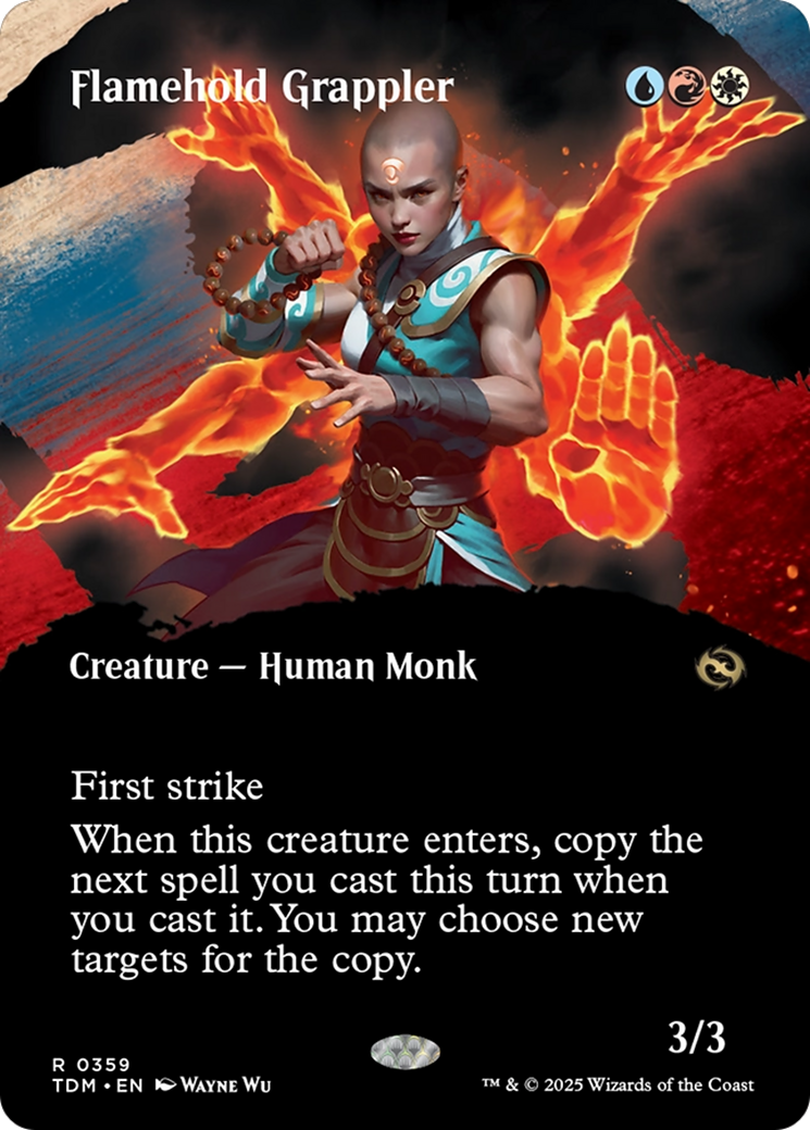 Flamehold Grappler (Borderless) [Tarkir: Dragonstorm] Foil
