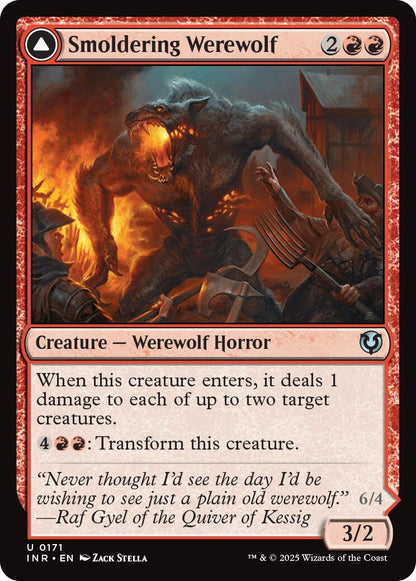 Smoldering Werewolf // Erupting Dreadwolf [Innistrad Remastered] Foil