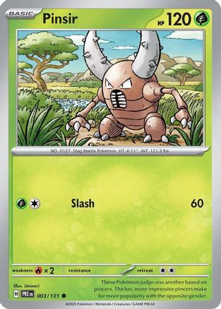 Pinsir (003/131) [Scarlet & Violet: Prismatic Evolutions] Reverse Holofoil