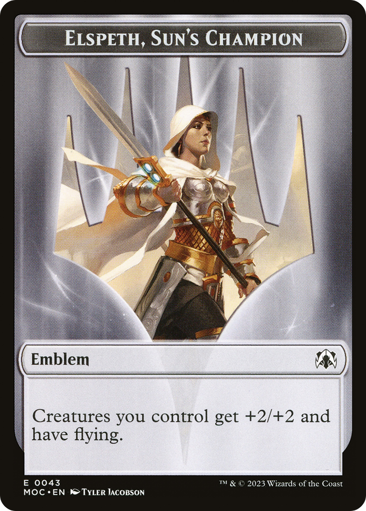 Elspeth, Sun's Champion Emblem  [March of the Machine Commander Tokens]