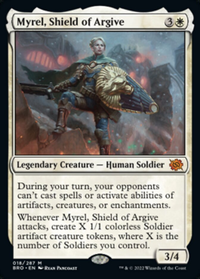 Myrel, Shield of Argive (Promo Pack) [The Brothers' War Promos] Foil
