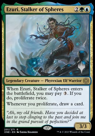 Ezuri, Stalker of Spheres (Promo Pack) [Phyrexia: All Will Be One Promos] Foil