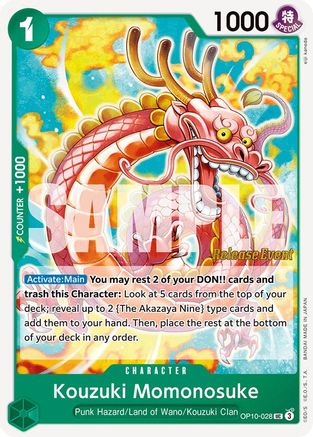 Kouzuki Momonosuke (028) (OP10-028) - [Royal Blood Release Event Cards]