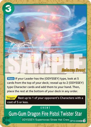 Gum-Gum Dragon Fire Pistol Twister Star (OP10-039) - [Royal Blood Release Event Cards]